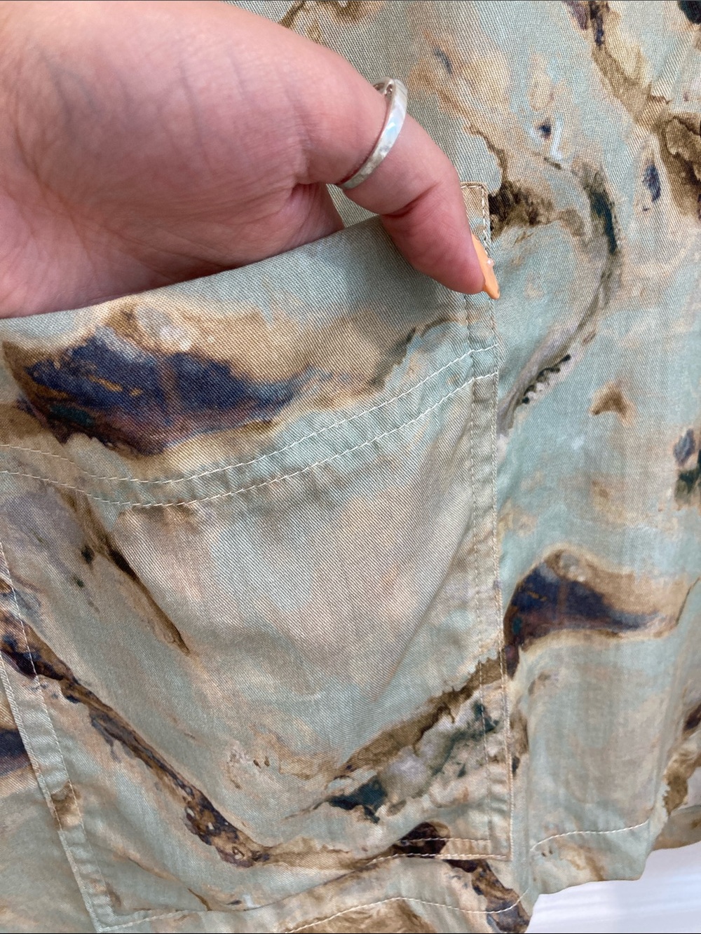 Eve Gravel Seafoam Marble-Print Short Sleeve Tee - Picture 3 of 6